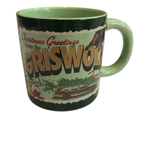 Griswold Mug Christmas Greetings Large Green Classic - Picture 2 of 7